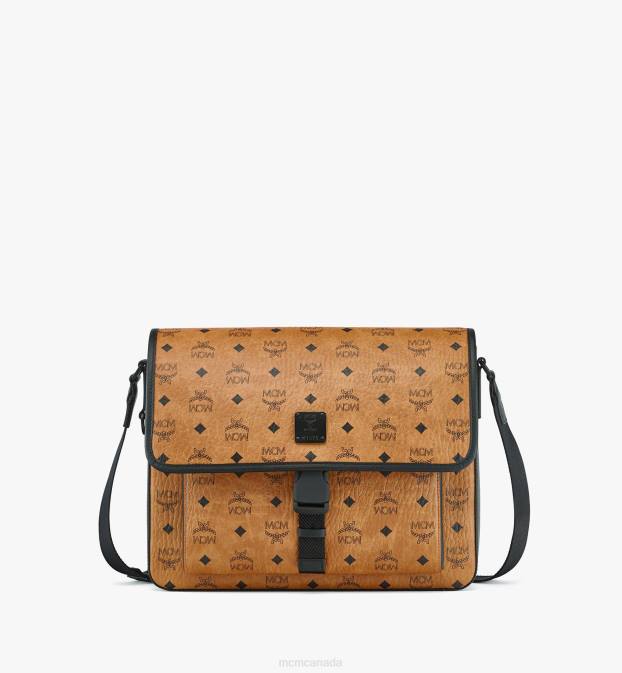 MCM Men Klassik Messenger in Visetos 6TTF707 Bags Cognac