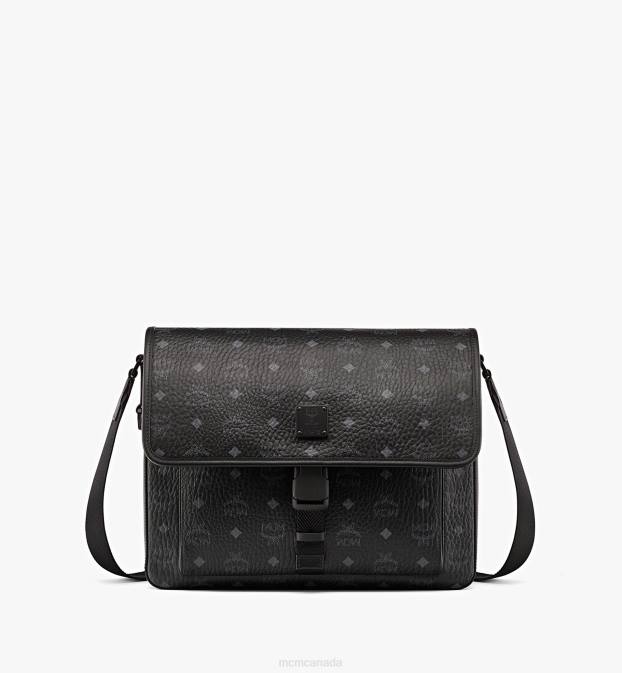 MCM Men Klassik Messenger in Visetos 6TTF708 Bags Black