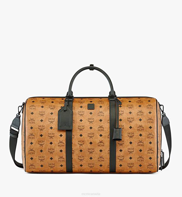 MCM Men Ottomar Weekender Bag in Visetos 6TTF720 Bags Cognac