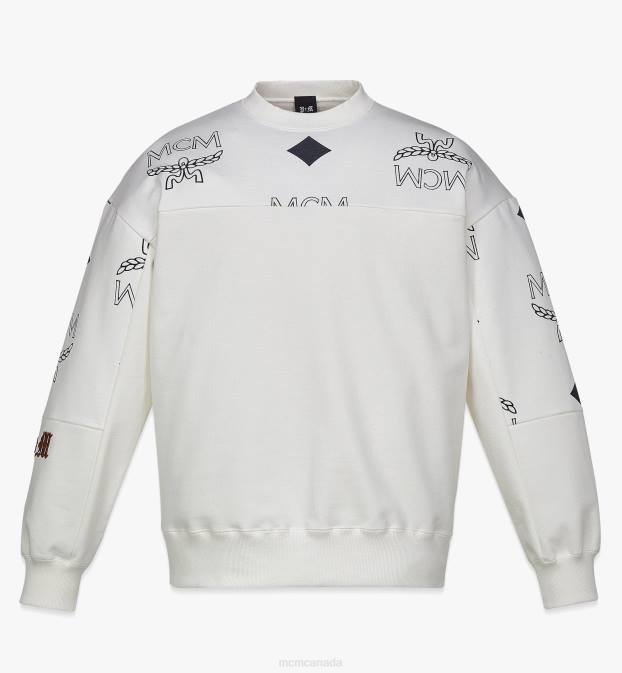 MCM Men PHENOMENON Big Visetos Sweatshirt 6TTF799 Clothing White