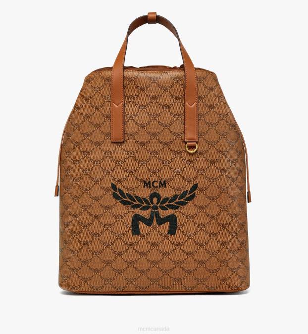 MCM Women Himmel Drawstring Backpack in Lauretos 6TTF277 Bags Cognac