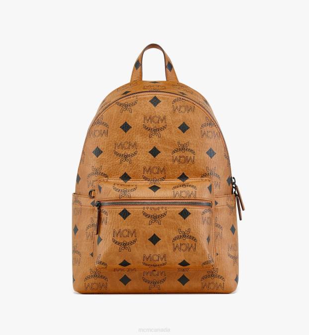 MCM Women Stark Backpack in Maxi Visetos 6TTF256 Bags Cognac