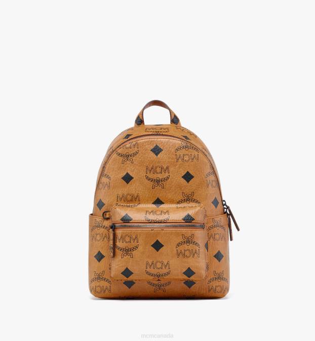 MCM Women Stark Backpack in Maxi Visetos 6TTF292 Bags Cognac