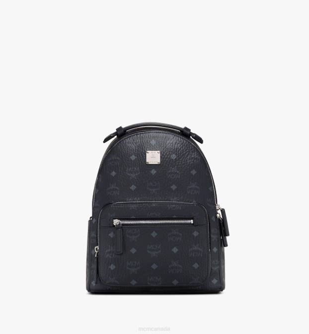 MCM Women Stark Backpack in Visetos 6TTF259 Bags Black