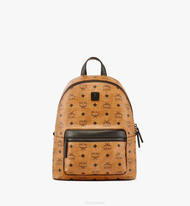 MCM Women Stark Backpack in Visetos 6TTF264 Bags Cognac