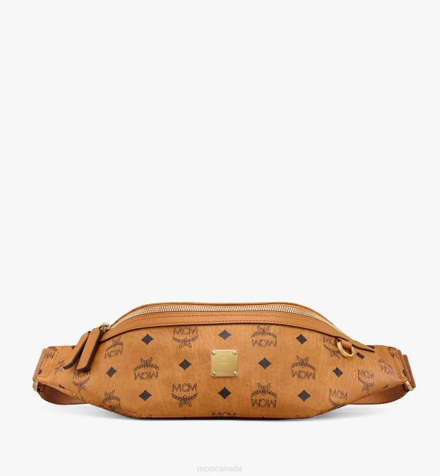 MCM Women Fursten Belt Bag in Visetos 6TTF302 Bags Cognac