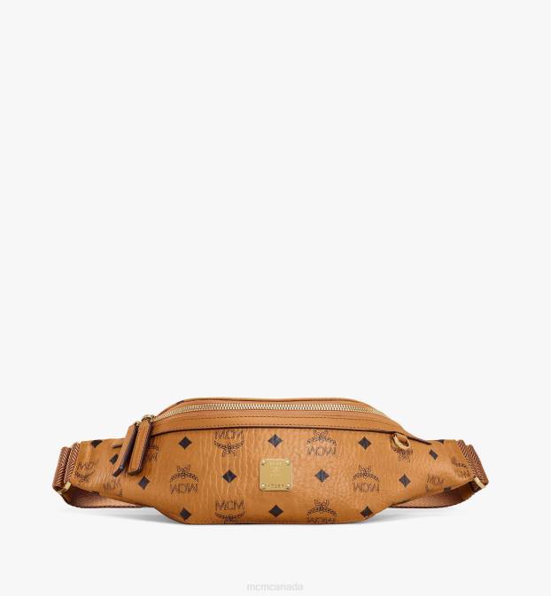 MCM Women Fursten Belt Bag in Visetos 6TTF304 Bags Cognac