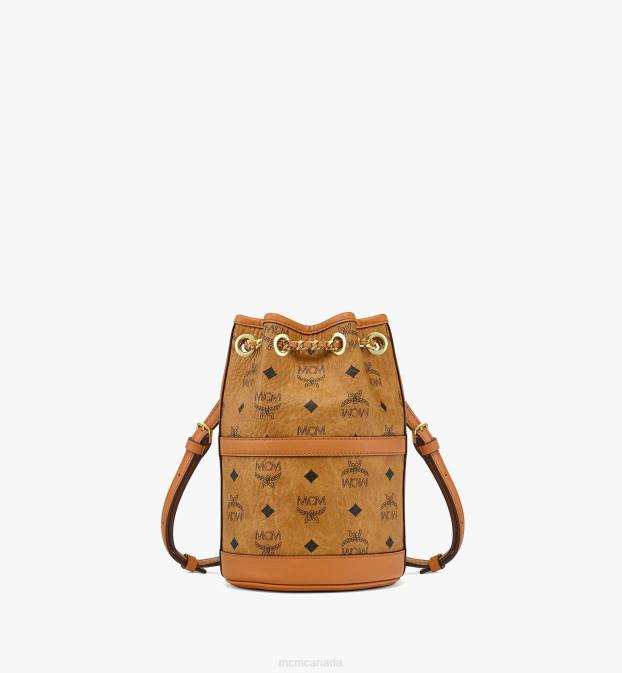 MCM Women Aren Chain Backpack in Visetos 6TTF32 Bags Cognac