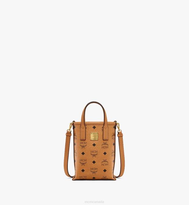 MCM Women Aren Crossbody Bag in Visetos 6TTF111 Bags Cognac