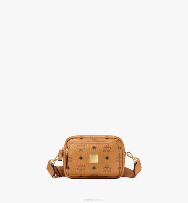 MCM Women Aren Crossbody in Visetos 6TTF114 Bags Cognac