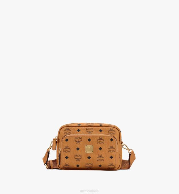 MCM Women Aren Crossbody in Visetos 6TTF85 Bags Cognac