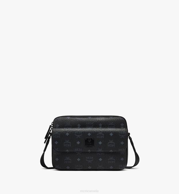 MCM Women Aren Messenger Bag in Visetos 6TTF93 Bags Black