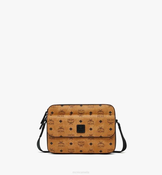 MCM Women Aren Messenger Bag in Visetos 6TTF94 Bags Cognac