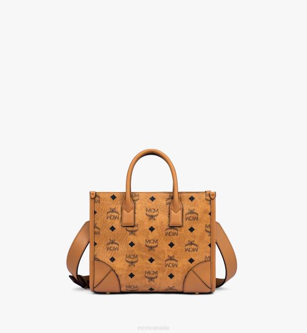 MCM Women Munchen Tote in Visetos 6TTF108 Bags Cognac