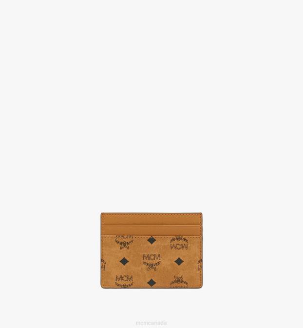 MCM Women Aren Card Case in Visetos 6TTF394 Bags Cognac