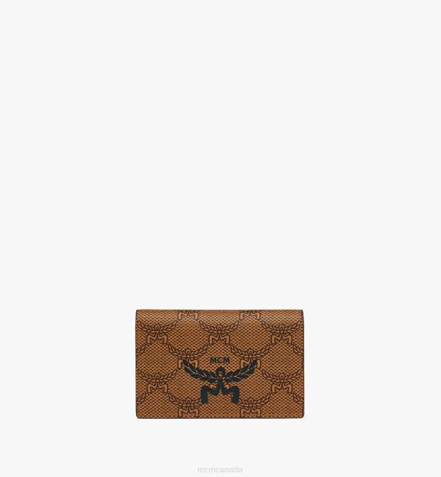 MCM Women Himmel Card Wallet in Lauretos 6TTF383 Bags Cognac