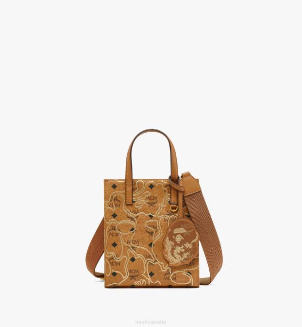 MCM Women BAPE Aren Tote in Visetos 6TTF181 Bags Cognac