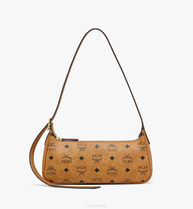 MCM Women Aren Shoulder Bag in Visetos 6TTF152 Bags Cognac