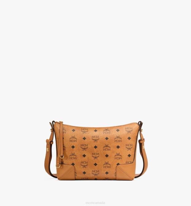 MCM Women Aren Shoulder Bag in Visetos 6TTF169 Bags Cognac