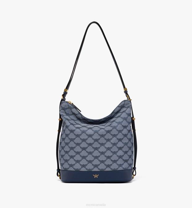 MCM Women Himmel Hobo in Lauretos Jacquard 6TTF177 Bags Indigo