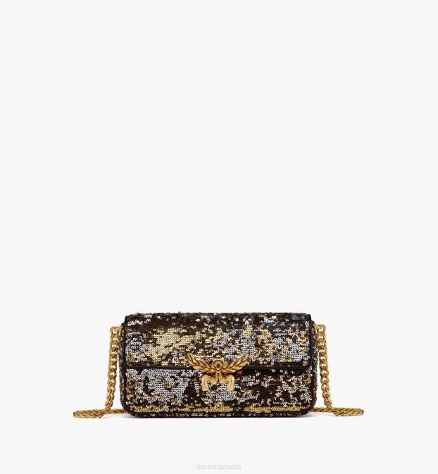 MCM Women Himmel Sequin Shoulder Bag 6TTF156 Bags Gold