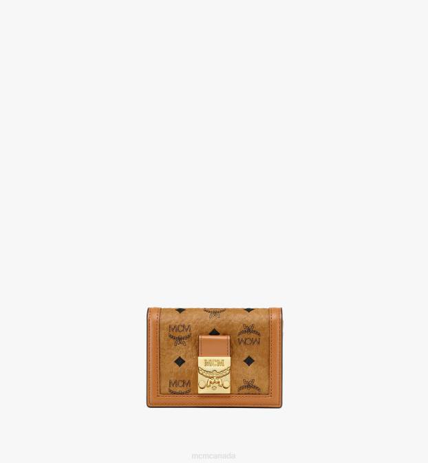 MCM Women Tracy Card Holder in Visetos 6TTF334 Bags Cognac