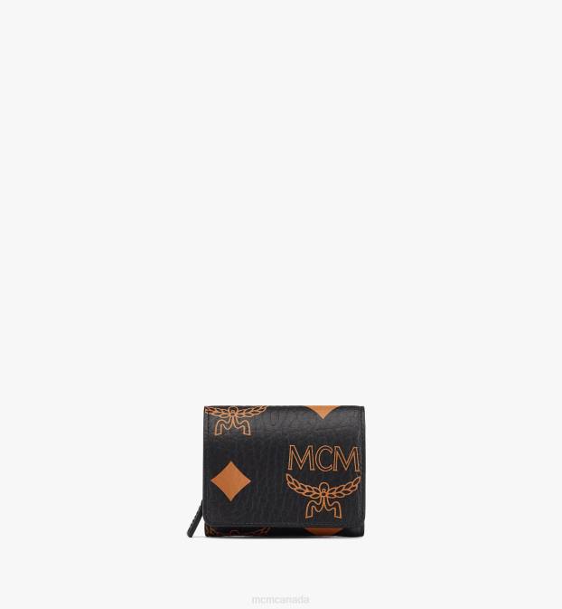 MCM Women Trifold Wallet in Maxi Visetos 6TTF332 Bags Black