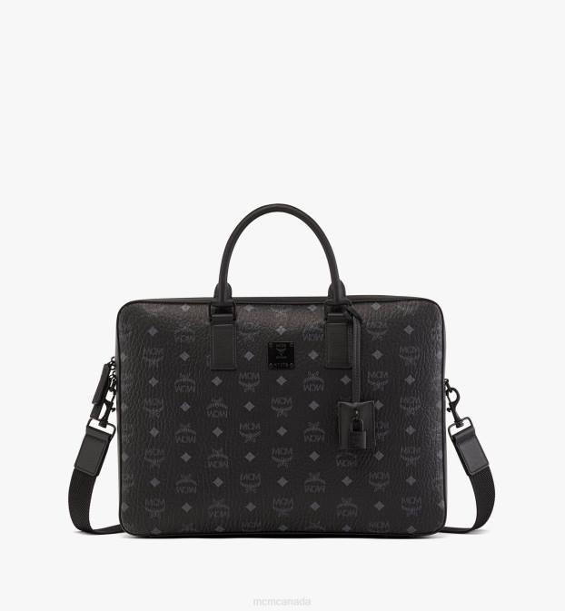 MCM Women Klassik Briefcase in Visetos 6TTF234 Bags Black