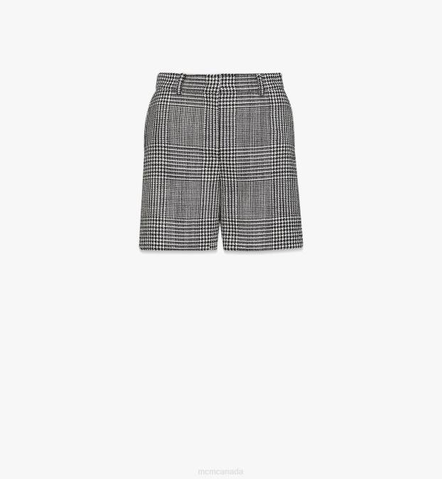 MCM Women Check Wool Shorts 6TTF623 Clothing Black