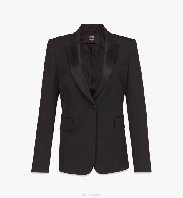 MCM Women Power Blazer in Wool 6TTF611 Clothing Black