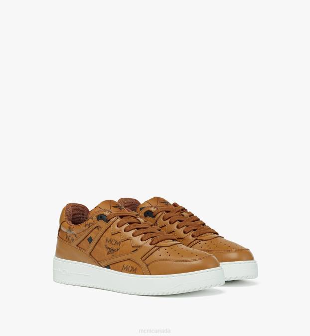 MCM Women Neo Terrain Lo Sneakers in Visetos 6TTF634 Shoes Cognac